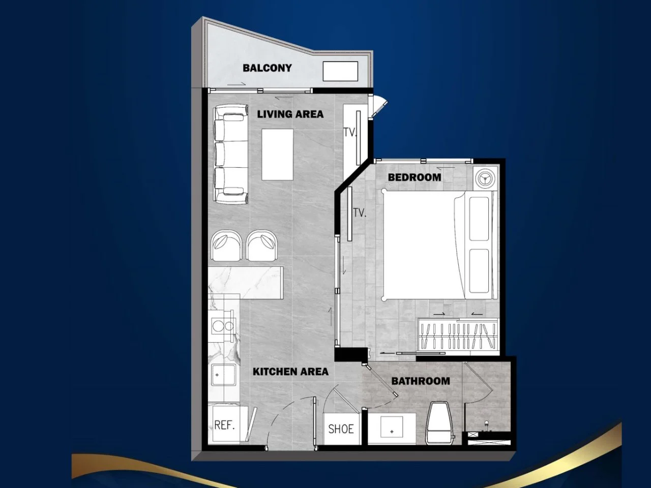 Unit Plan 1 bedroom The City Phuket