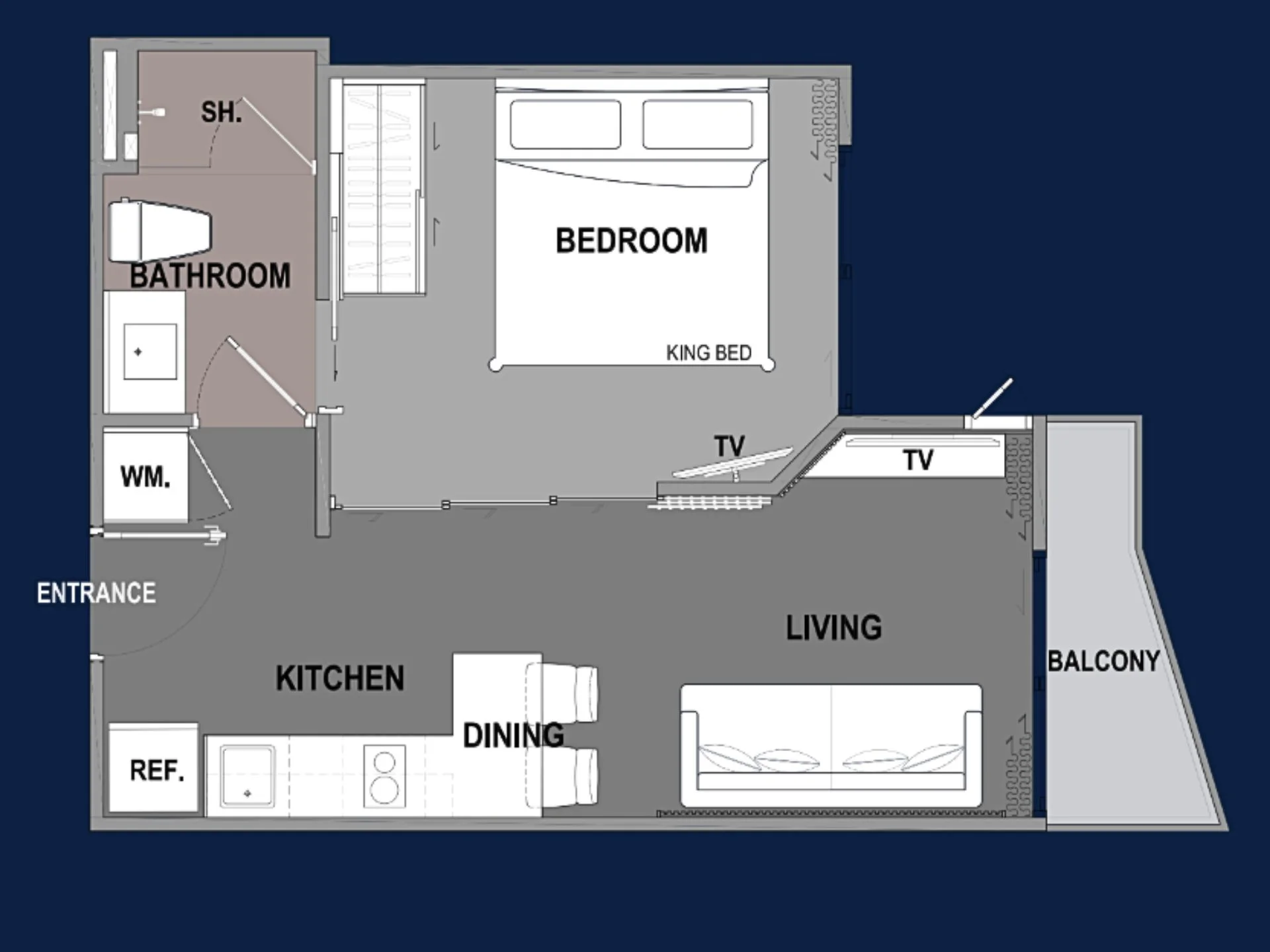 Unit Plan 1 bedroom Type A The City Phuket