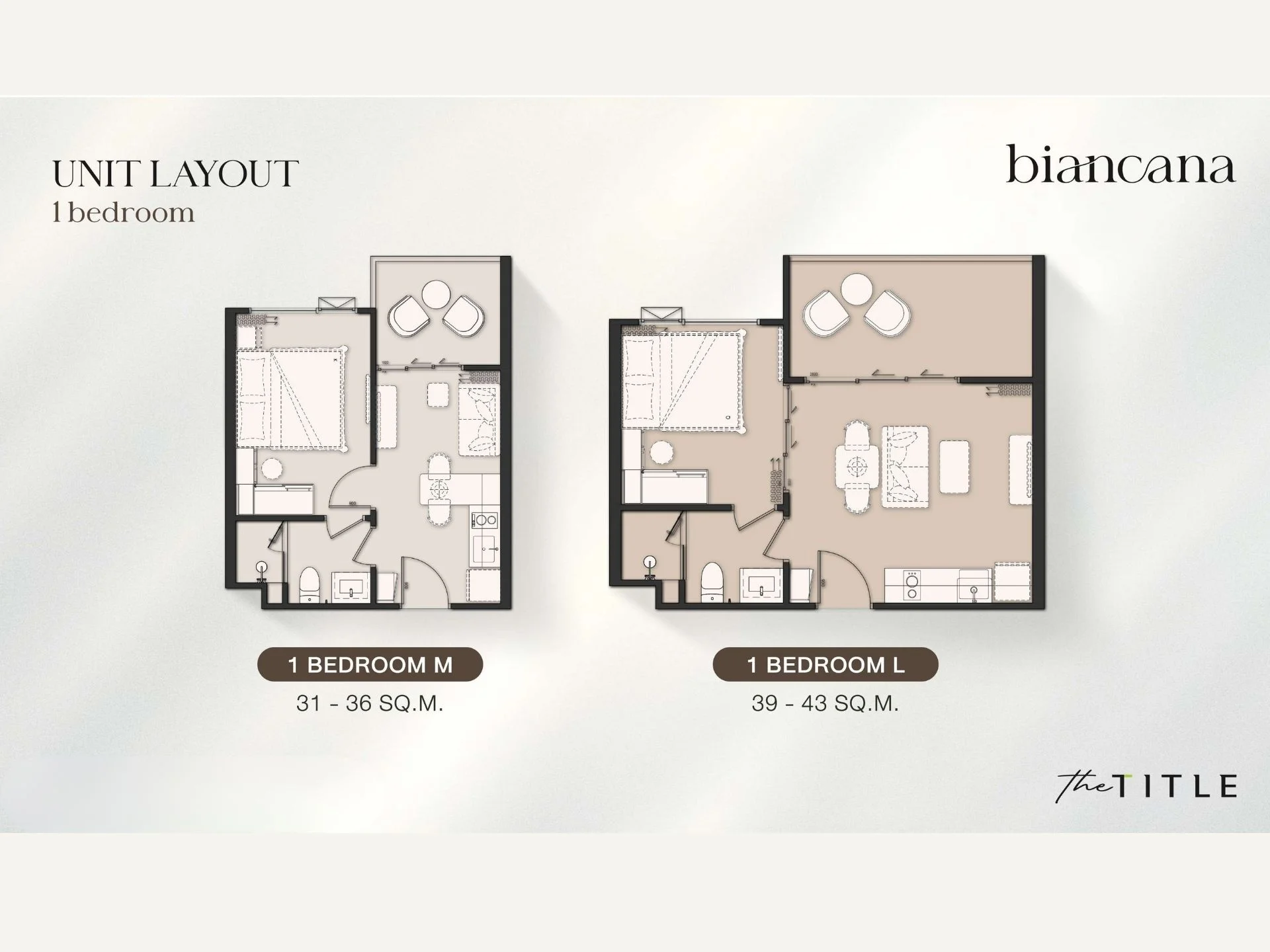 Unit Plan 1 bedroom The Title Biancana Surin