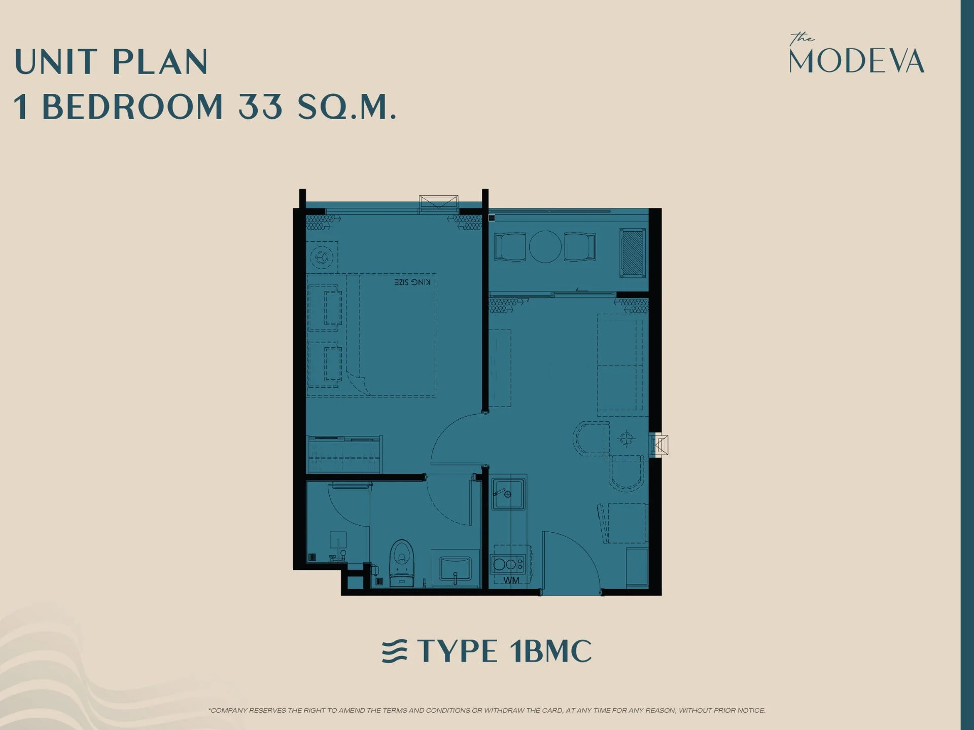 Unit Plan 1 bedroom 33sqm The Title Modeva Phuket