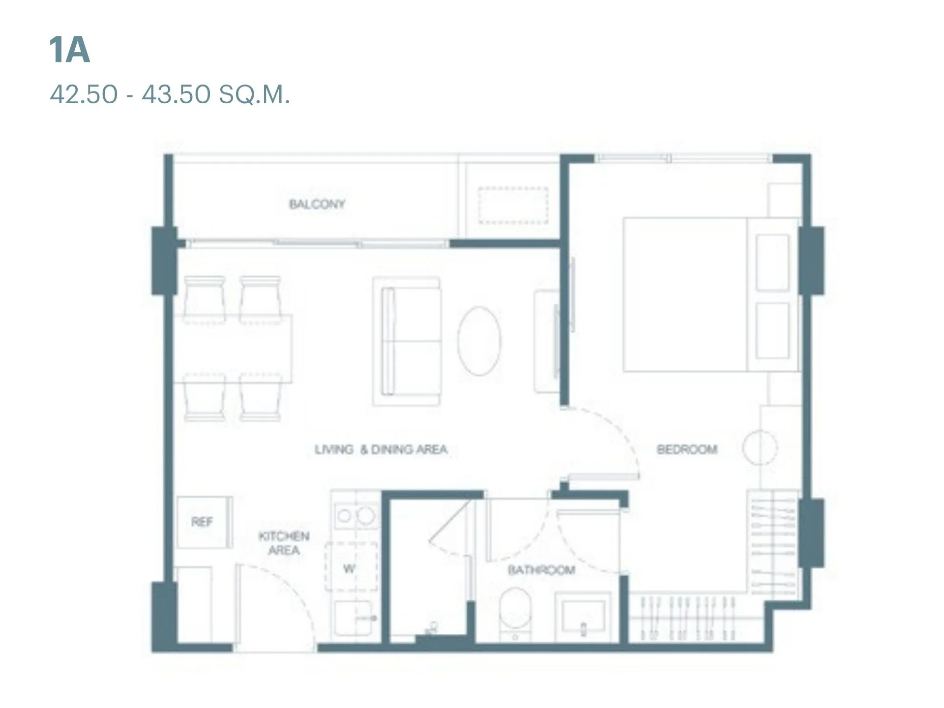 Unit Plan 1 bedroom 43_5sqm Сanvaz Bang Tao