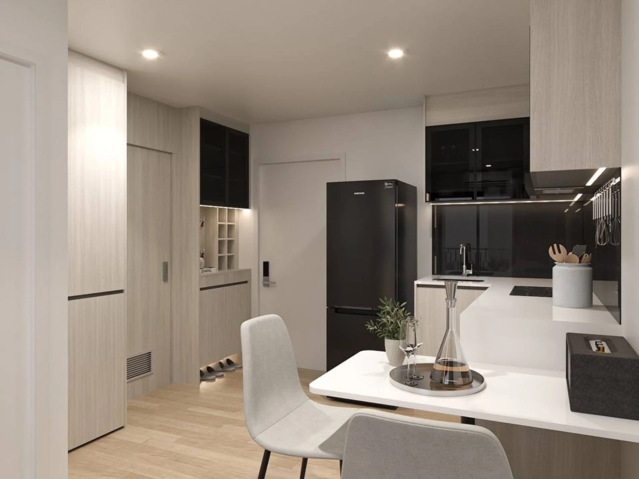 Кухня и столовая в 1-комнатной квартире The Indeed Condo, Джомтьен