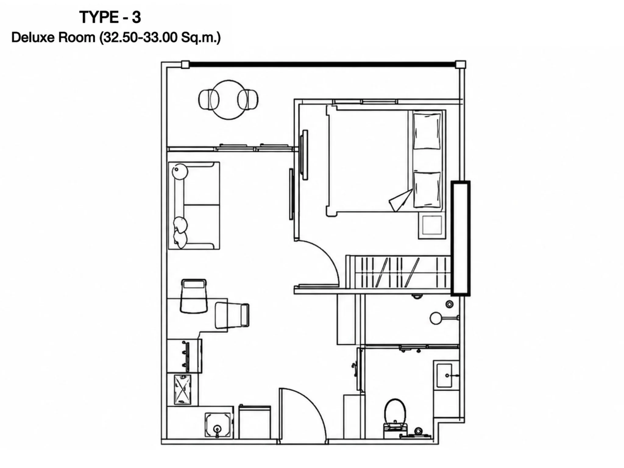 Unit Plan 1 bedroom 33sqm The Indeed Condo Jomtien
