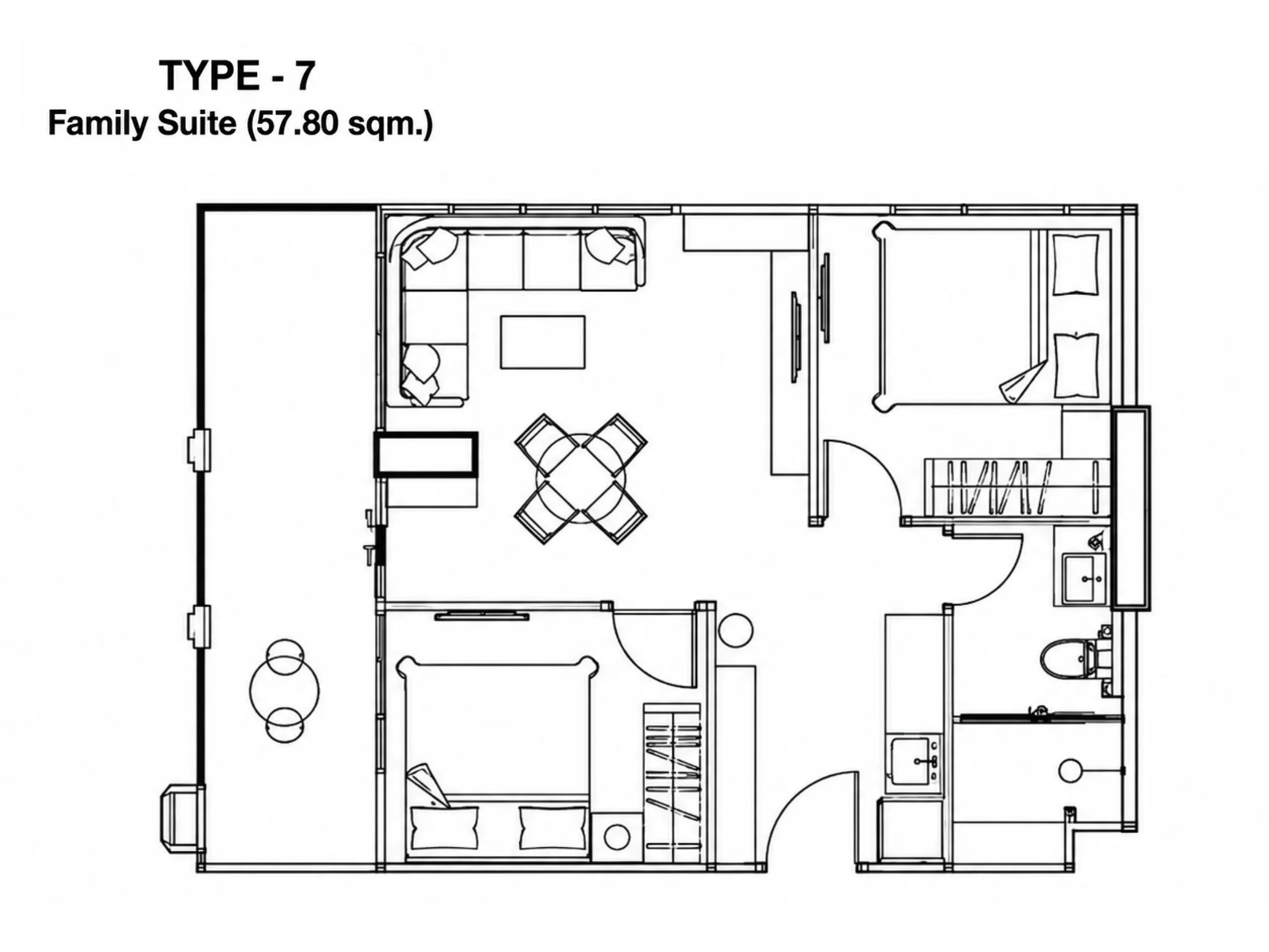 Unit Plan 2 bedroom The Indeed Condo