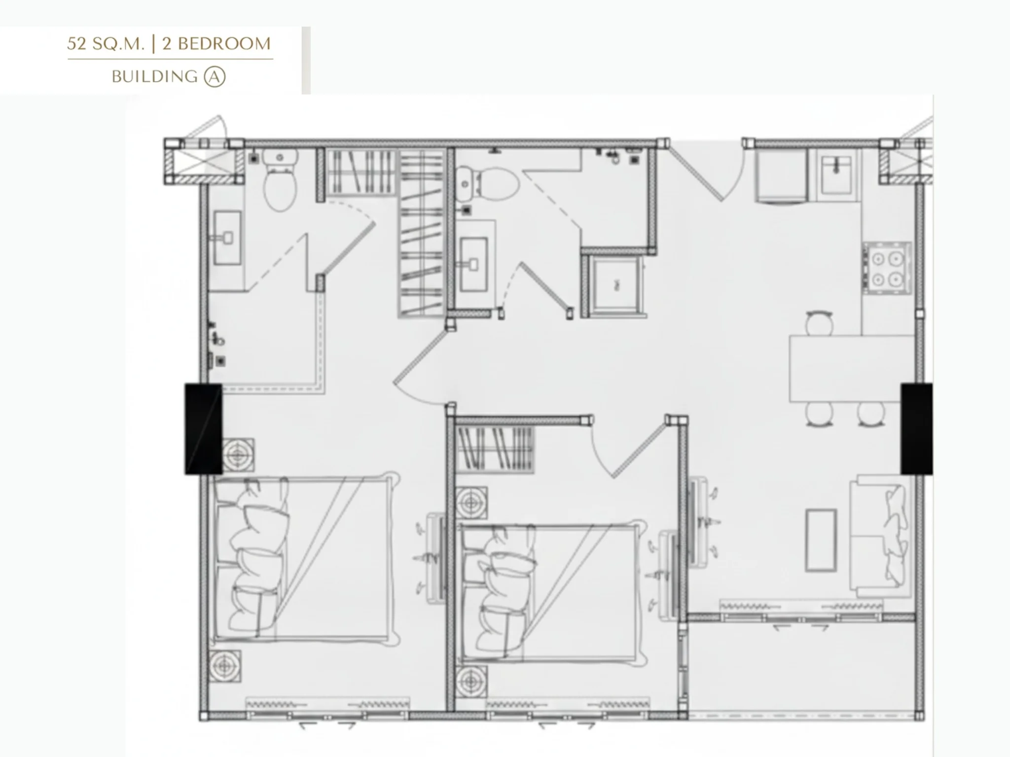 Unit Plan 2 bedroom 52sqm  Love It 