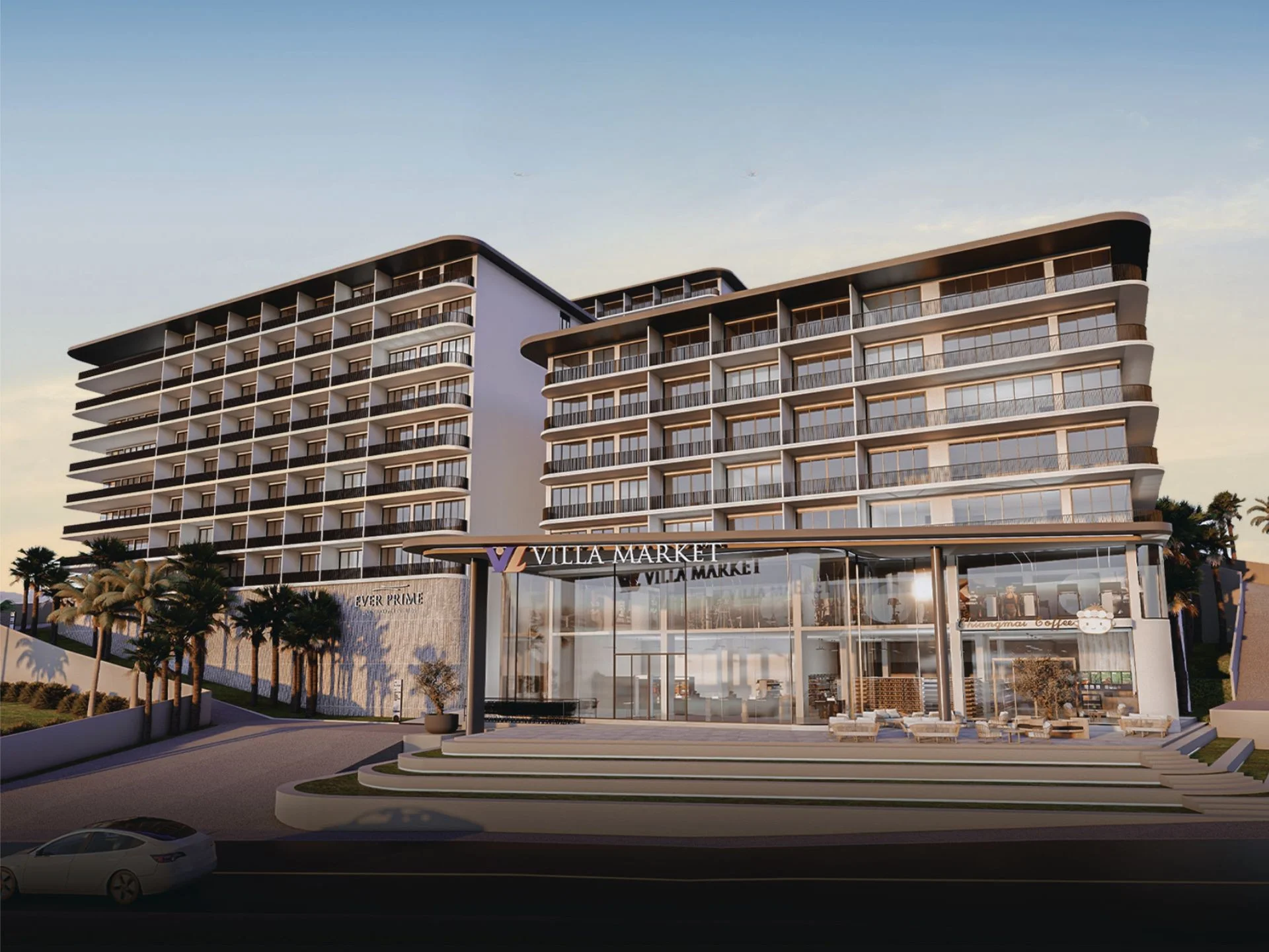 Архитектура Ever Prime Residences с торговым центром Villa Market, Каро