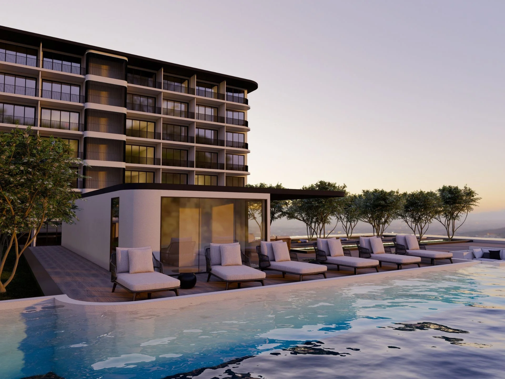 Бассейн и зона отдыха в Ever Prime Residences, Каро