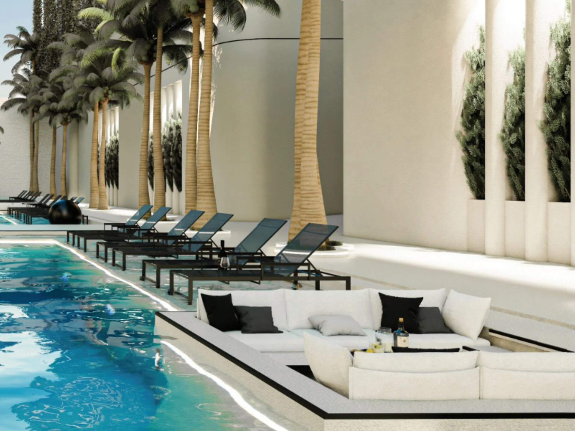 Бассейн и зона отдыха в Ever Prime Residences, Каро (1)