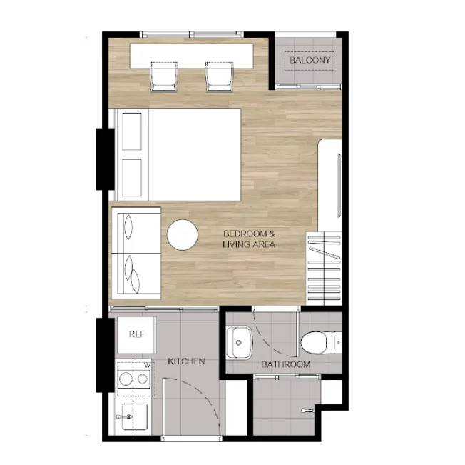 1 bedroom 24 sqm unit plan